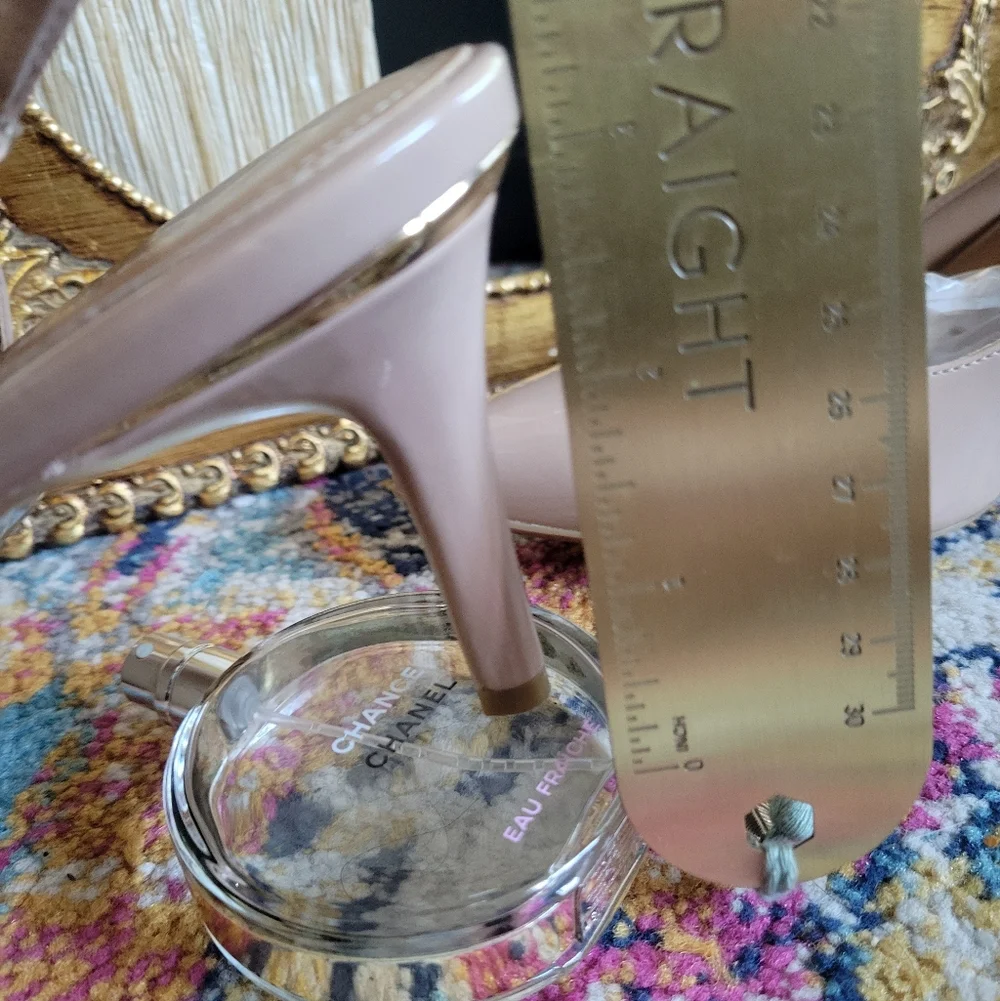 Calvin Klein Nude Patent Gala Slingback Heels - Picture 13 of 14